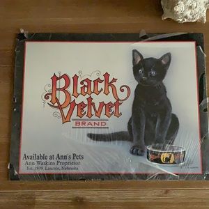 Vintage Tin Sign - Black Cat - Black Velvet Brand
